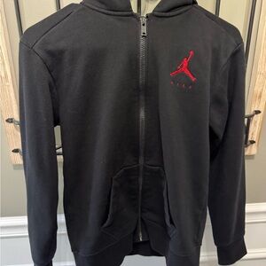 Jordan Black Hoodie with Red Logo Nike Sz yl (12-13 years) Jump Man